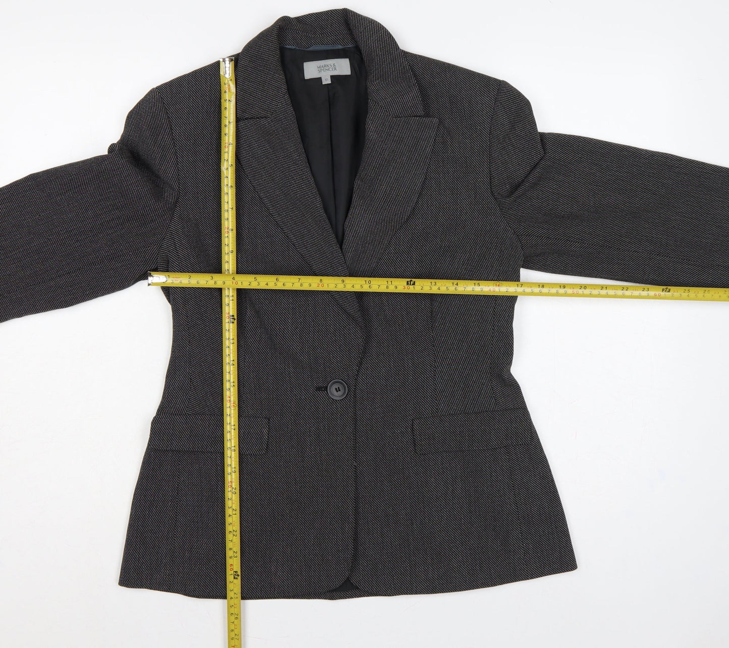 Marks and Spencer Women's Black Mix UK 12 Tailored Blazer