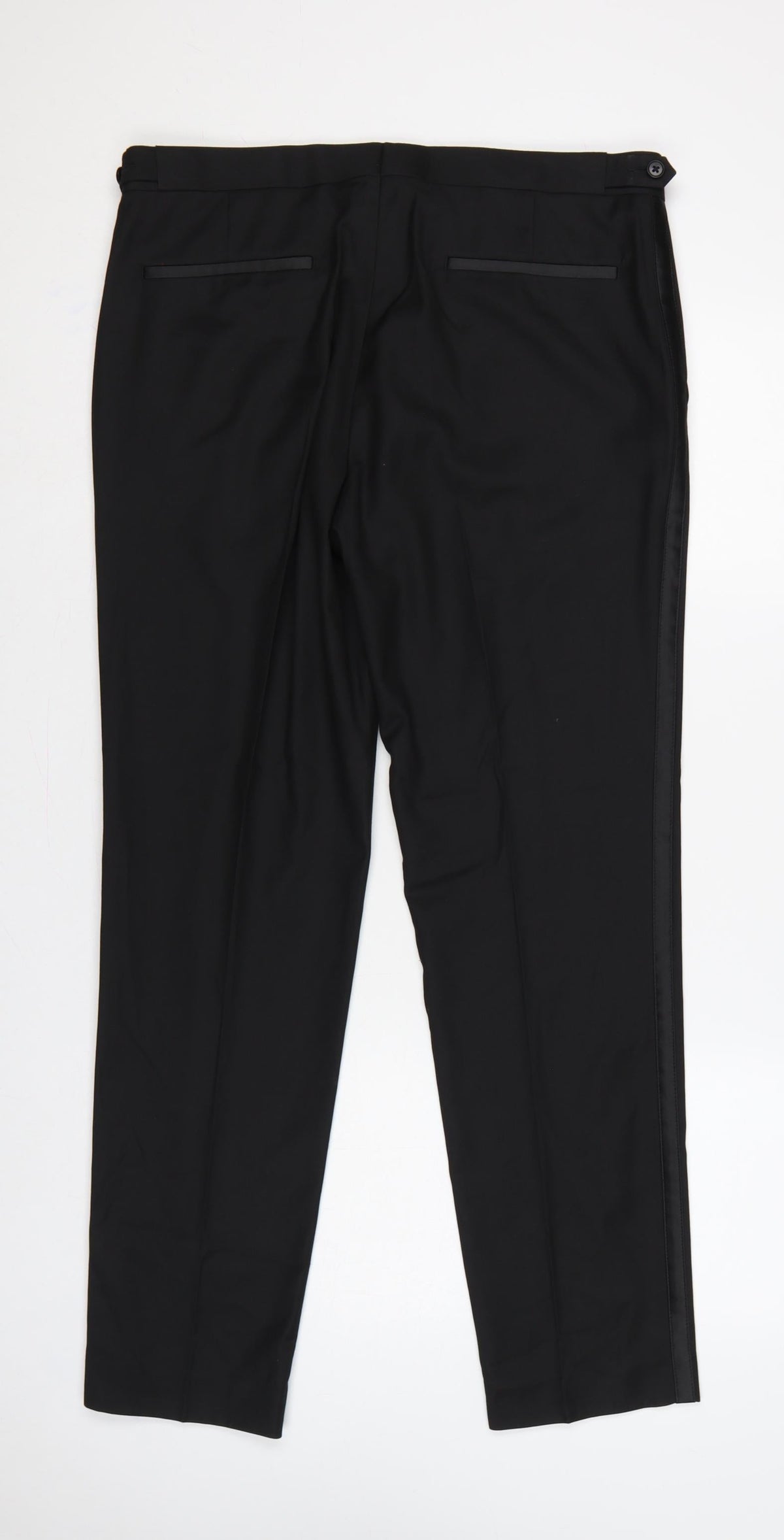 Marks and Spencer Men’s Black 34R Slim Fit Dress Trousers Formal