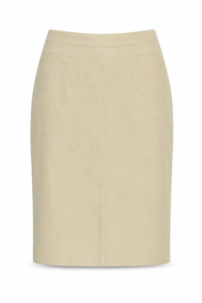 CMD Women Beige UK 12 Midi Pencil Skirt Stretch Workwear