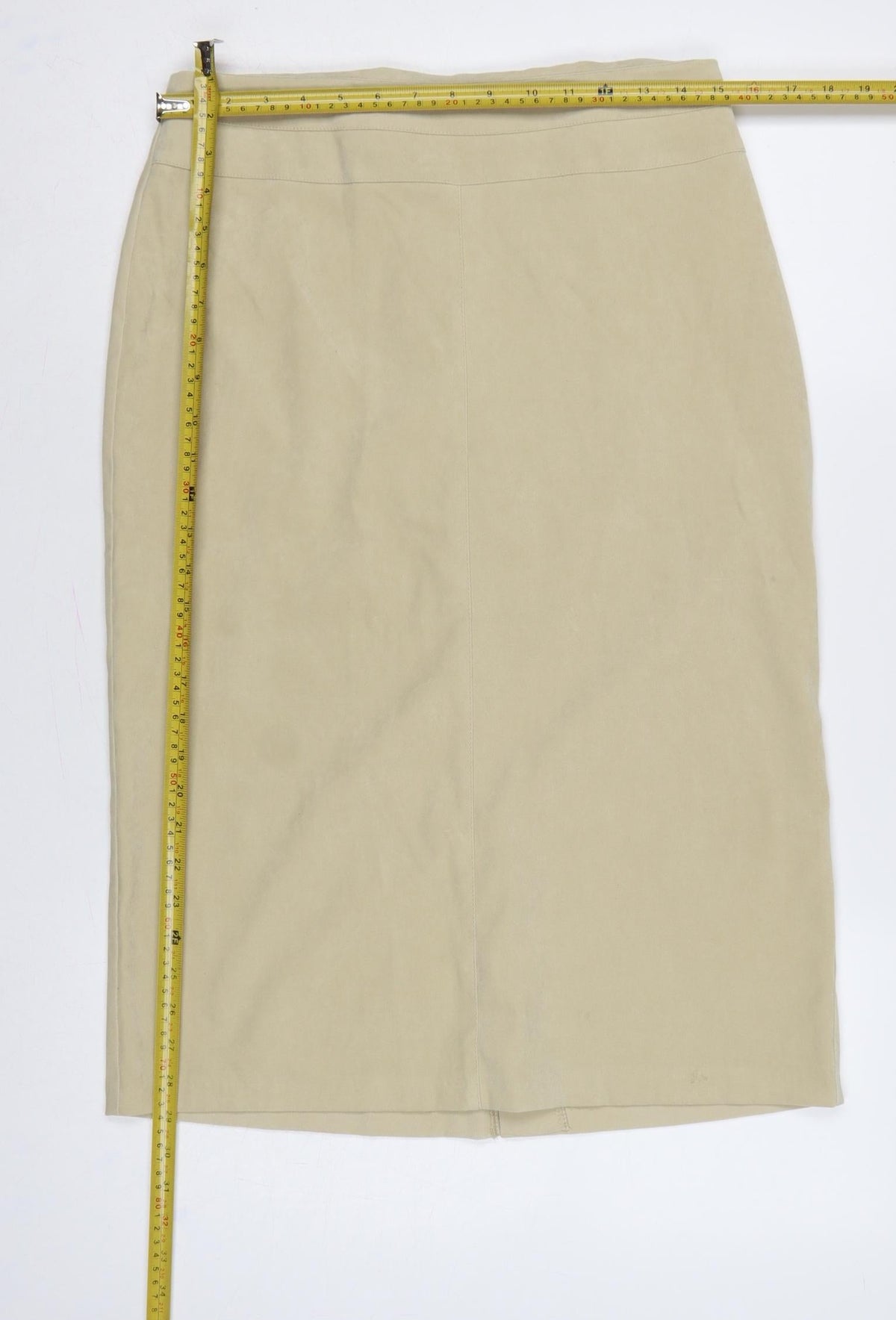 CMD Women Beige UK 12 Midi Pencil Skirt Stretch Workwear