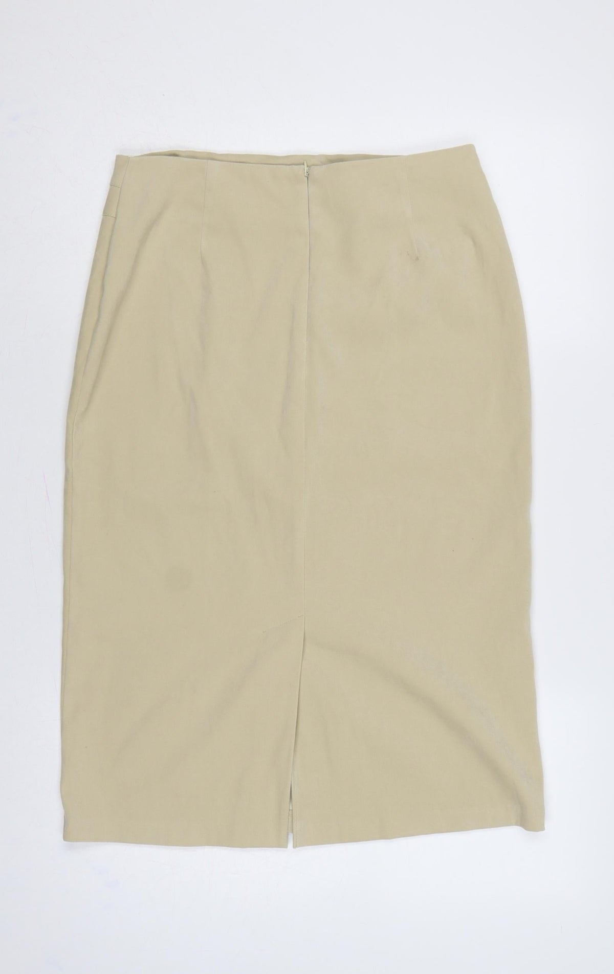 CMD Women Beige UK 12 Midi Pencil Skirt Stretch Workwear