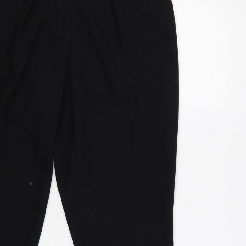 Oasis Women’s Black UK 12 Pleated Tapered Tailored Dress Trousers