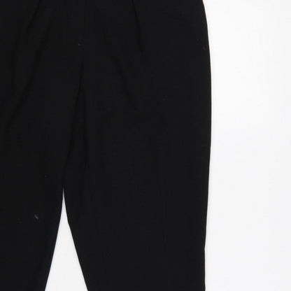 Oasis Women’s Black UK 12 Pleated Tapered Tailored Dress Trousers