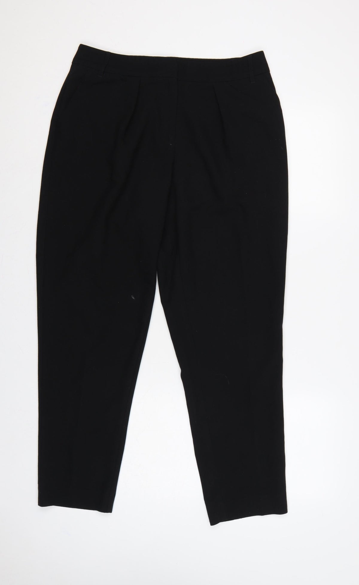 Oasis Women’s Black UK 12 Pleated Tapered Tailored Dress Trousers