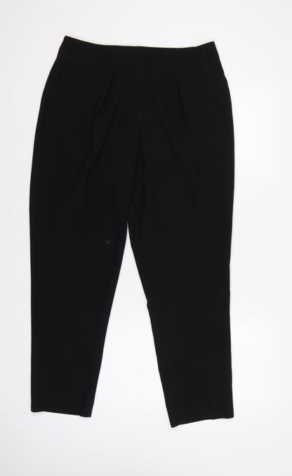 Oasis Women’s Black UK 12 Pleated Tapered Tailored Dress Trousers