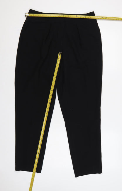 Oasis Women’s Black UK 12 Pleated Tapered Tailored Dress Trousers