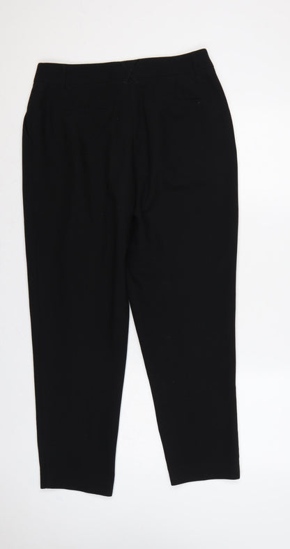 Oasis Women’s Black UK 12 Pleated Tapered Tailored Dress Trousers