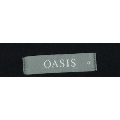 Oasis Women’s Black UK 12 Pleated Tapered Tailored Dress Trousers
