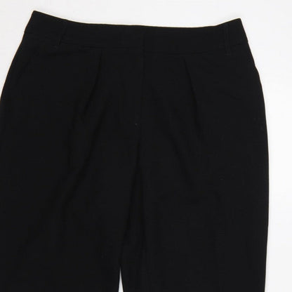 Oasis Women’s Black UK 12 Pleated Tapered Tailored Dress Trousers