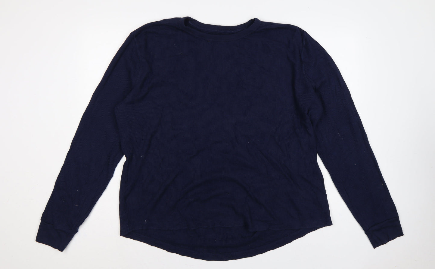 GAP Men’s Blue XL Thermal Waffle Knit Long Sleeve Crew Neck T-Shirt