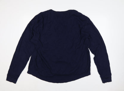 GAP Men’s Blue XL Thermal Waffle Knit Long Sleeve Crew Neck T-Shirt