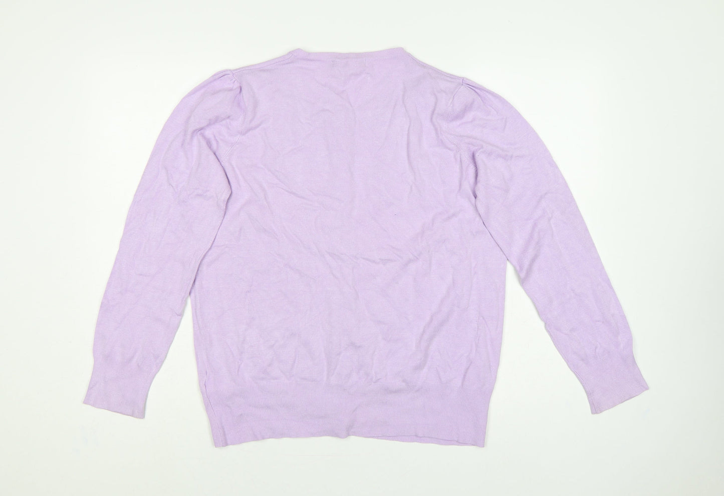 Marks and Spencer Women Purple Size 18 Button Knit Cardigan