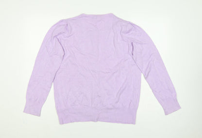 Marks and Spencer Women Purple Size 18 Button Knit Cardigan
