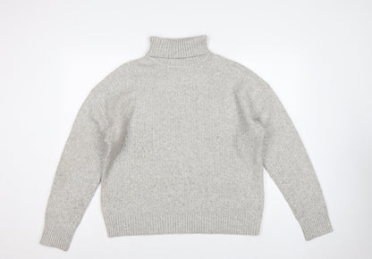 Marks & Spencer Women’s Grey UK 14 Roll Neck Rib Knit Pullover Jumper
