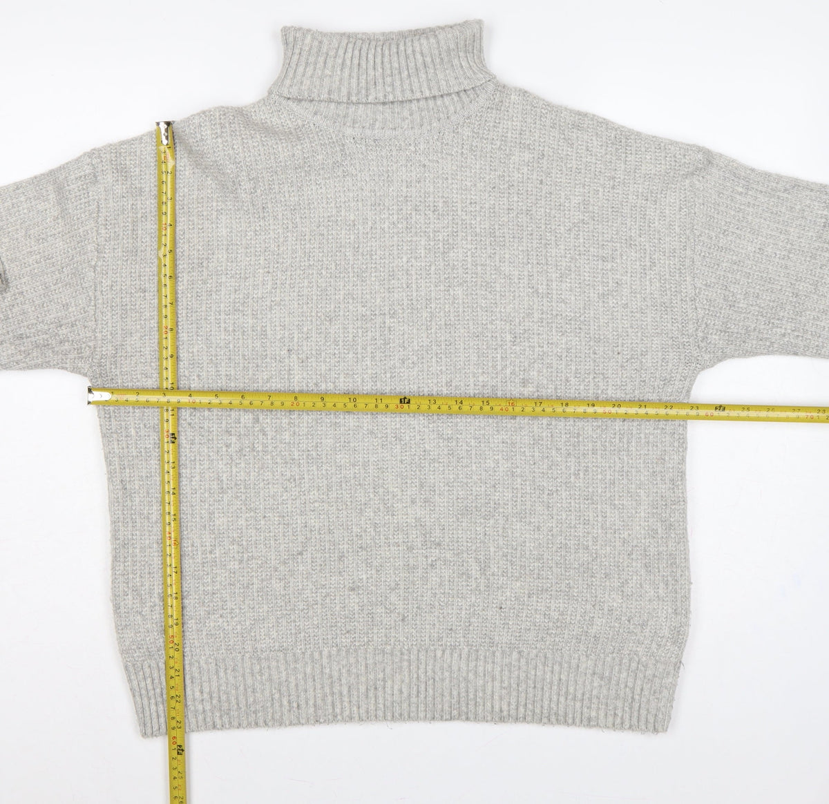 Marks & Spencer Women’s Grey UK 14 Roll Neck Rib Knit Pullover Jumper