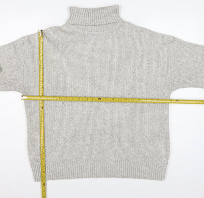 Marks & Spencer Women’s Grey UK 14 Roll Neck Rib Knit Pullover Jumper