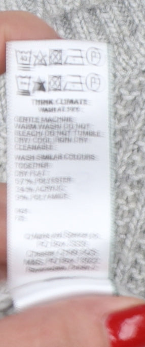 Marks & Spencer Women’s Grey UK 14 Roll Neck Rib Knit Pullover Jumper