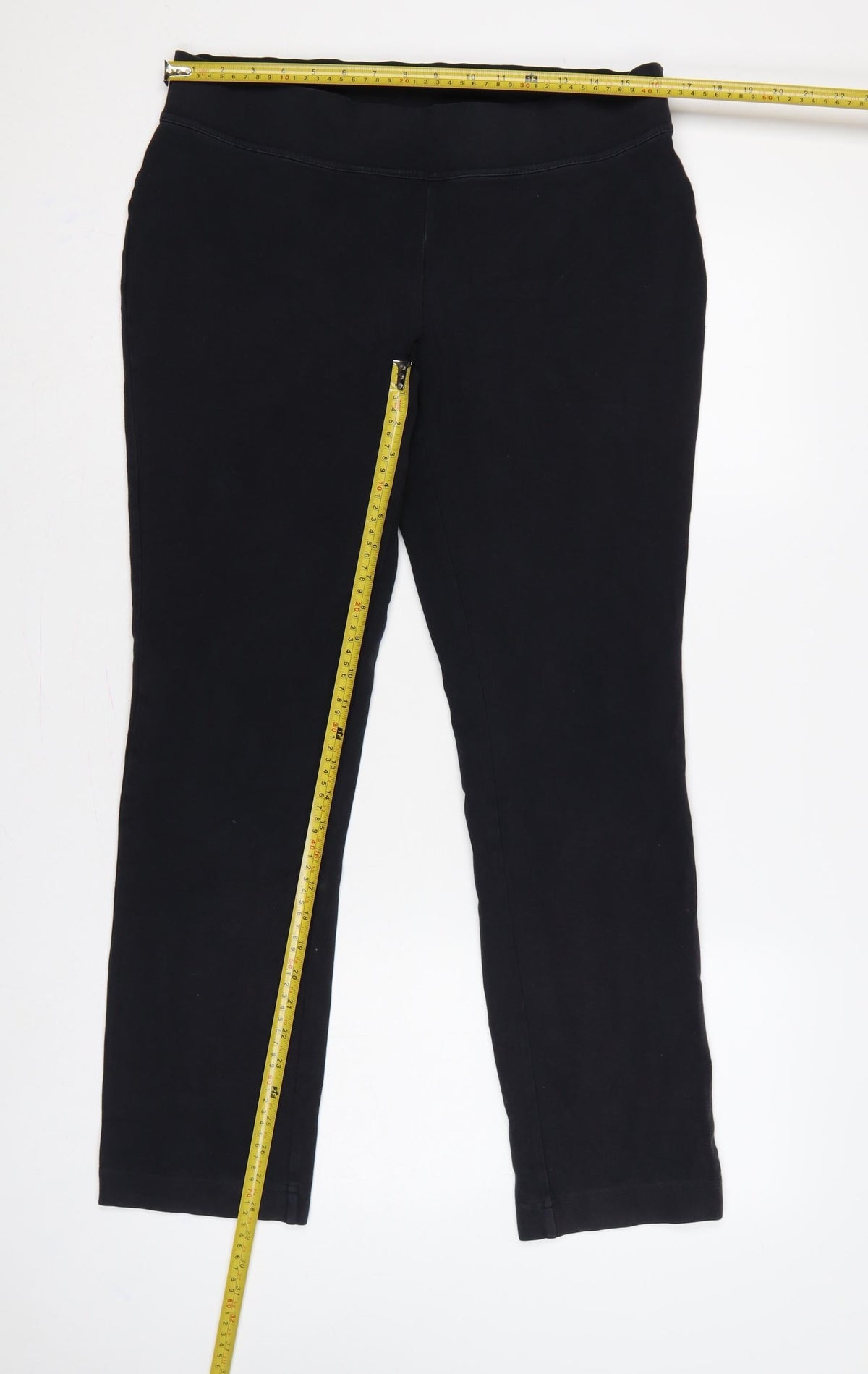 Lands' End Women Black M Stretch Elastic Waist Leggings