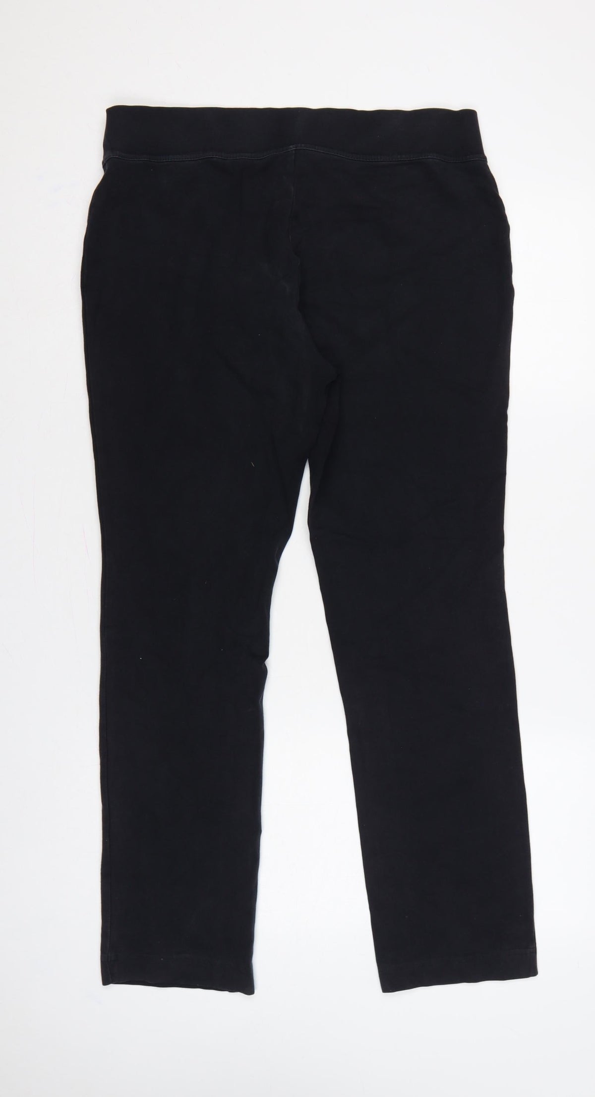 Lands' End Women Black M Stretch Elastic Waist Leggings