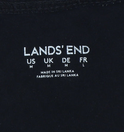 Lands' End Women Black M Stretch Elastic Waist Leggings