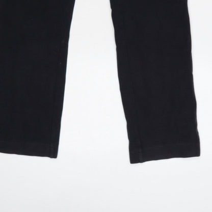 Lands' End Women Black M Stretch Elastic Waist Leggings