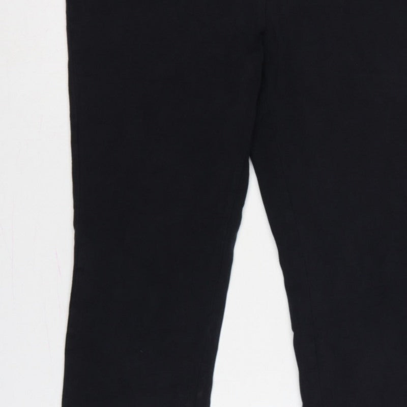 Lands' End Women Black M Stretch Elastic Waist Leggings