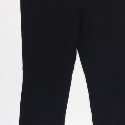 Lands' End Women Black M Stretch Elastic Waist Leggings