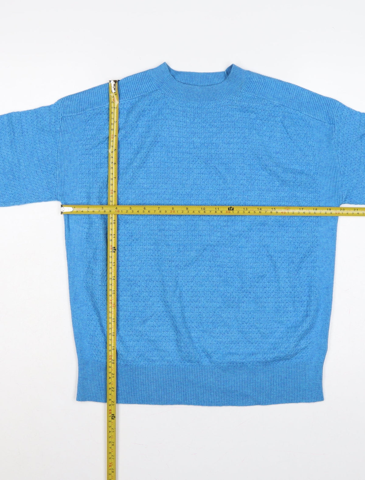 Marks & Spencer Women Blue M Mock Neck Raglan Knit Pullover Jumper
