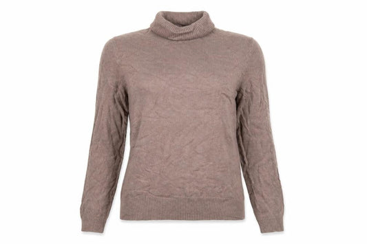 Country Casuals Women Beige M Cable Knit Roll Neck Cotton Angora Jumper