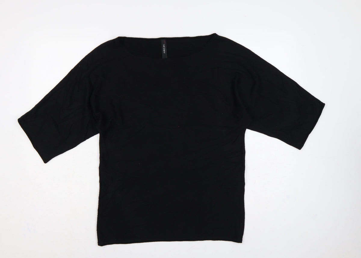 Marc Cain Women Black UK 8 Wool Silk Cashmere Dolman Sleeve Jumper