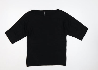 Marc Cain Women Black UK 8 Wool Silk Cashmere Dolman Sleeve Jumper