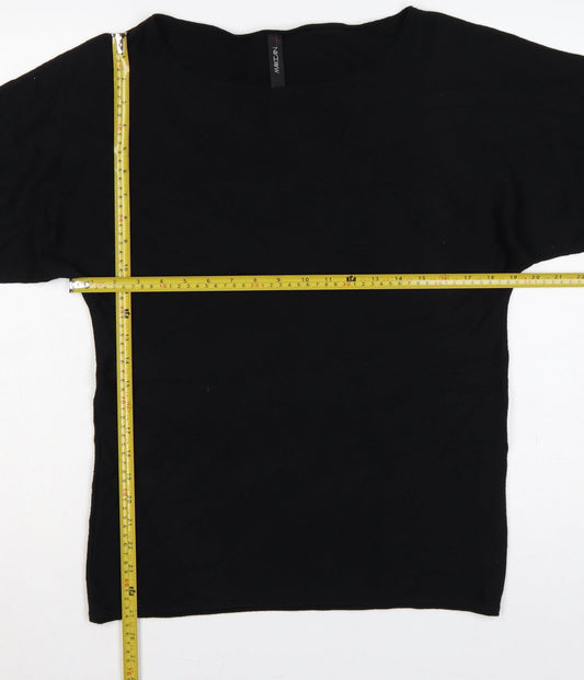Marc Cain Women Black UK 8 Wool Silk Cashmere Dolman Sleeve Jumper