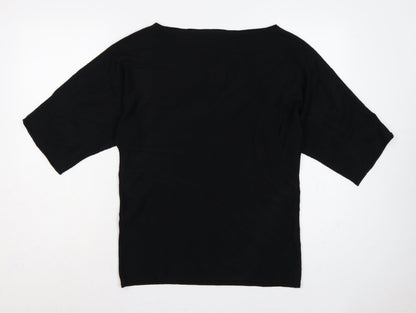 Marc Cain Women Black UK 8 Wool Silk Cashmere Dolman Sleeve Jumper