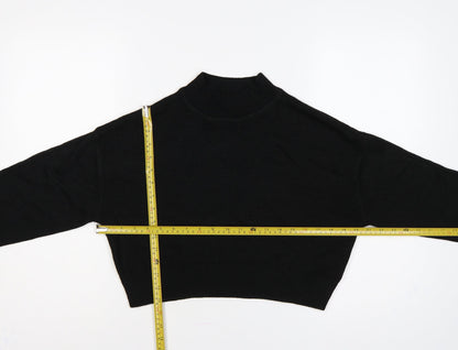 Divided H&M Women’s Black XS Cropped Mock Neck Knit Pullover Jumper