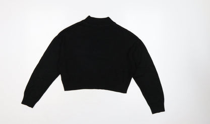 Divided H&M Women’s Black XS Cropped Mock Neck Knit Pullover Jumper