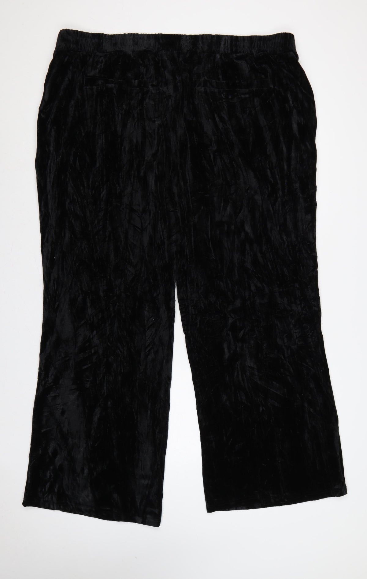 Yours Women’s Black Crushed Velvet Flared Trousers UK 26-28 Plus