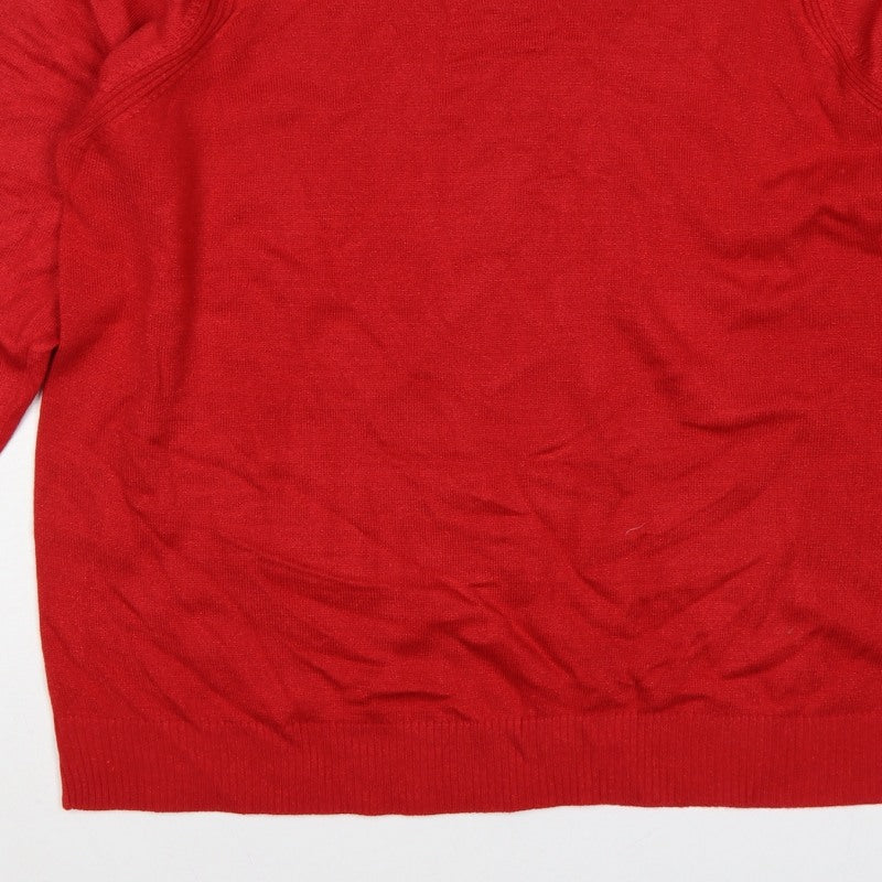 Marks and Spencer Women’s Red L Crew Neck Fine Knit Pullover Jumper