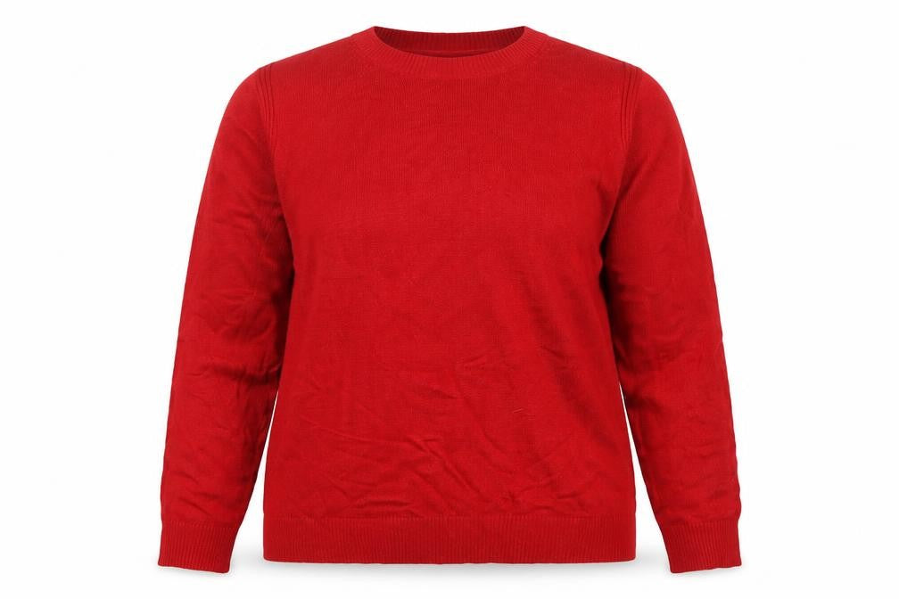 Marks and Spencer Women’s Red L Crew Neck Fine Knit Pullover Jumper
