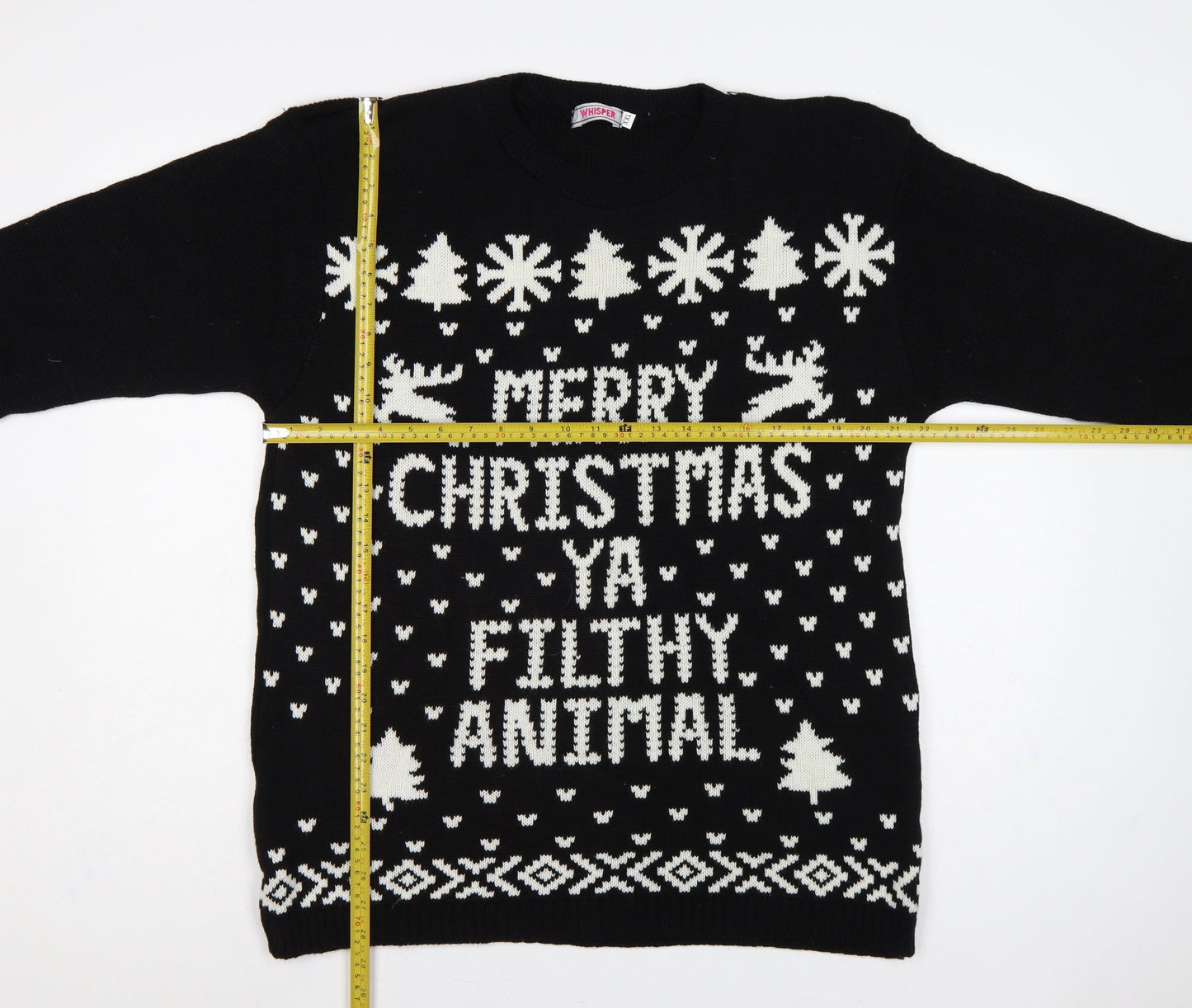 Whisper Women’s Black 2XL Merry Christmas Ya Filthy Animal Jumper