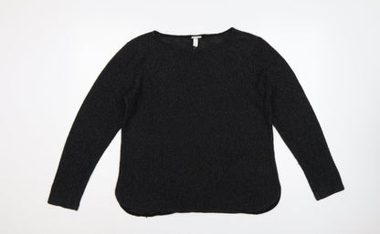 H&M Women’s Black Size 12 Round Neck Long Sleeve Knit Pullover Jumper