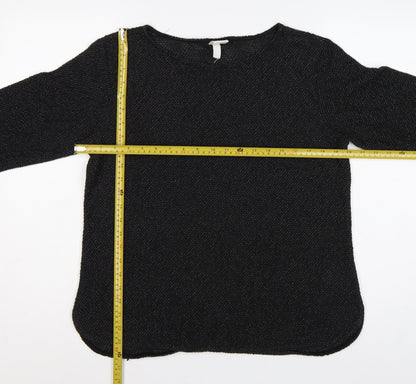 H&M Women’s Black Size 12 Round Neck Long Sleeve Knit Pullover Jumper