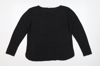 H&M Women’s Black Size 12 Round Neck Long Sleeve Knit Pullover Jumper