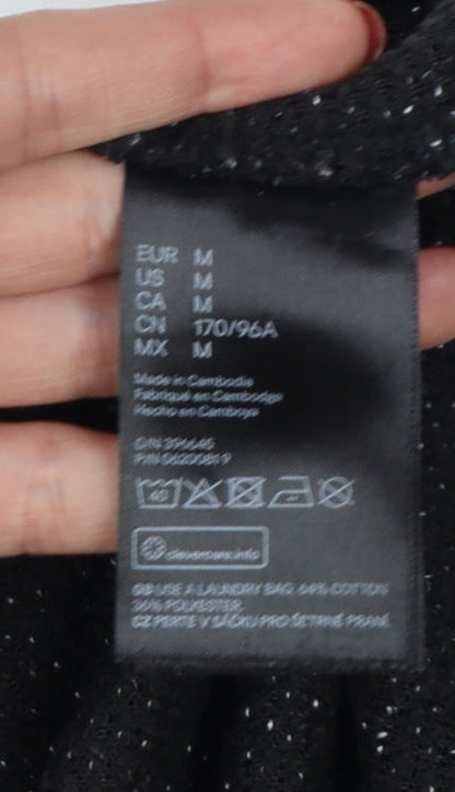 H&M Women’s Black Size 12 Round Neck Long Sleeve Knit Pullover Jumper