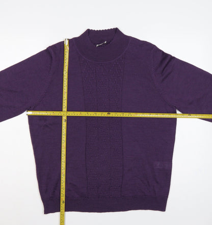 Eastex Women Purple UK 20 Cowl Neck Ramie Knit Jumper