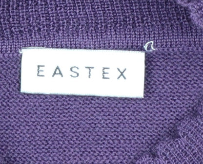 Eastex Women Purple UK 20 Cowl Neck Ramie Knit Jumper