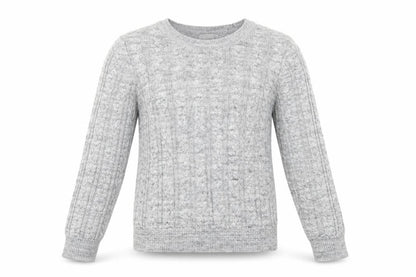 H&M Women Grey S Cable Knit Crew Neck Long Sleeve Jumper