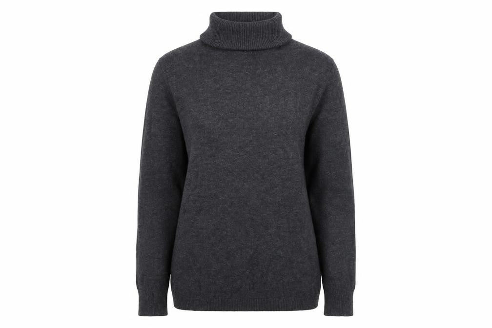 Gap Women Grey L Roll Neck Cotton Blend Knit Pullover Jumper