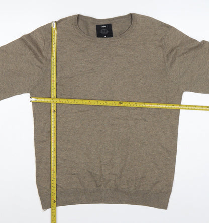 Next Men’s Brown Cotton Blend Crew Neck Pullover Jumper Size M
