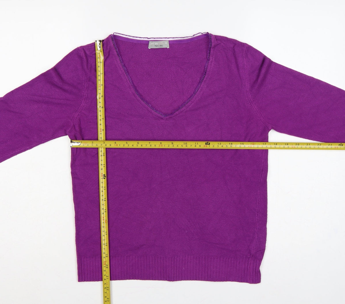Per Una Women’s Purple Size 14 V-Neck Long Sleeve Knit Pullover Jumper