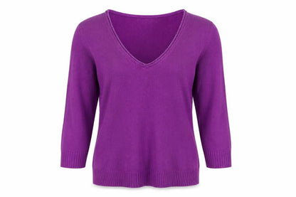 Per Una Women’s Purple Size 14 V-Neck Long Sleeve Knit Pullover Jumper